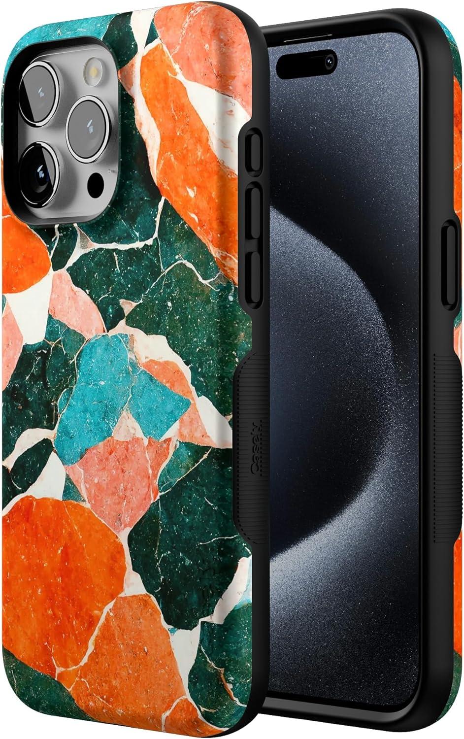 imageCasely iPhone 15 Pro Case  Keep It Classic  Crayola Crayon Box  Bold Protective Design  Compatible with MagSafeOf Quartz  Sculpted Marble