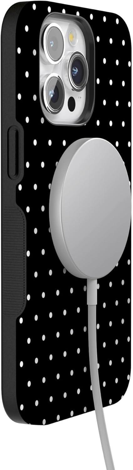 imageCasely iPhone 15 Pro Case  Keep It Classic  Crayola Crayon Box  Bold Protective Design  Compatible with MagSafeOn the Dot  Black Polka Dot