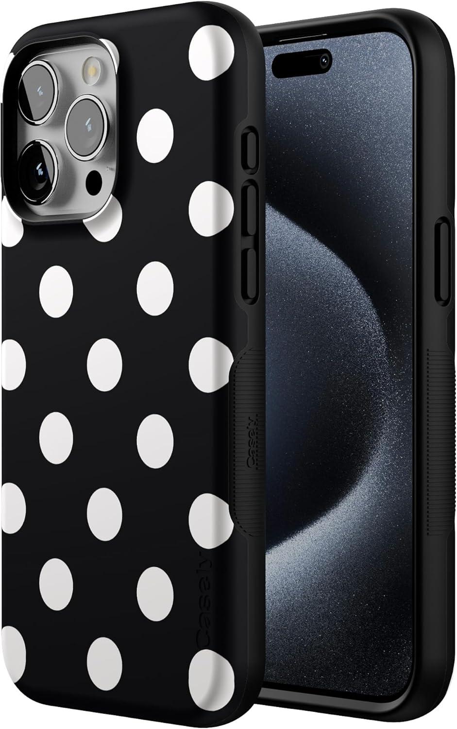 imageCasely iPhone 15 Pro Case  Keep It Classic  Crayola Crayon Box  Bold Protective Design  Compatible with MagSafePolka Dots  High Contrast Design