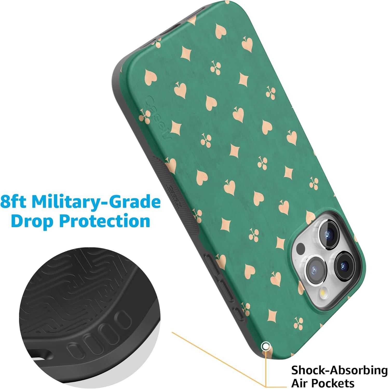 imageCasely iPhone 15 Pro Case  Keep It Classic  Crayola Crayon Box  Bold Protective Design  Compatible with MagSafeRoyal Flush  French Deck