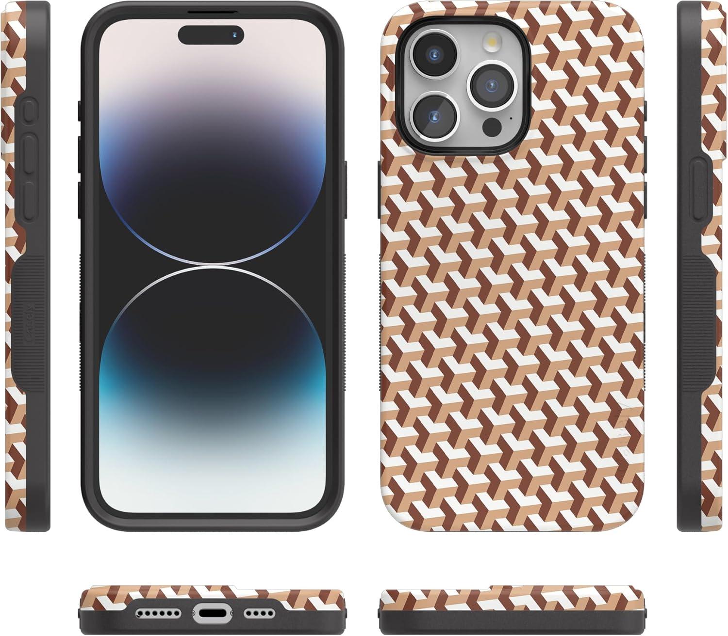 imageCasely iPhone 15 Pro Case  Keep It Classic  Crayola Crayon Box  Bold Protective Design  Compatible with MagSafeStep It Up  Abstract Geo