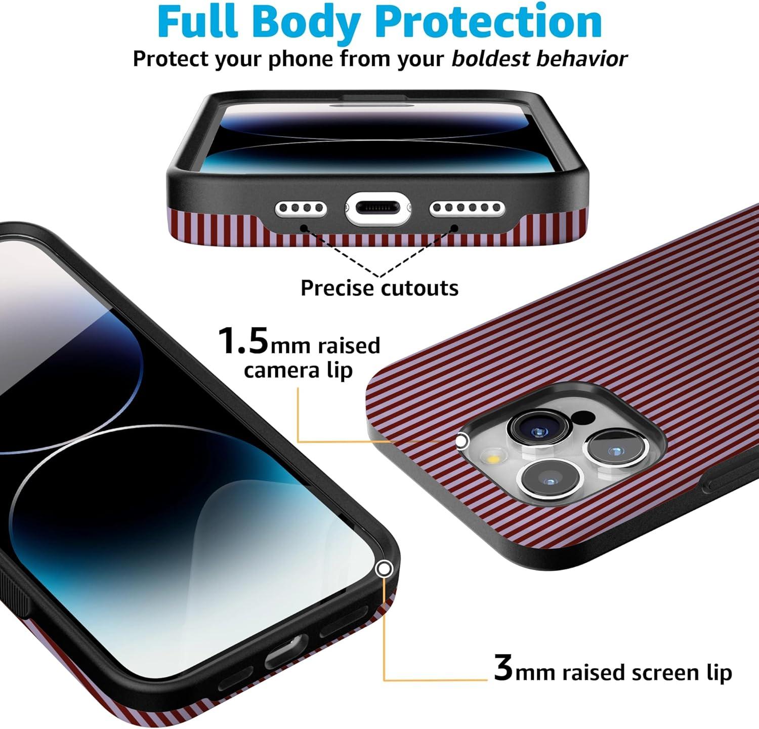 imageCasely iPhone 15 Pro Case  Keep It Classic  Crayola Crayon Box  Bold Protective Design  Compatible with MagSafeStripes and the City  Tiny Pinstripe