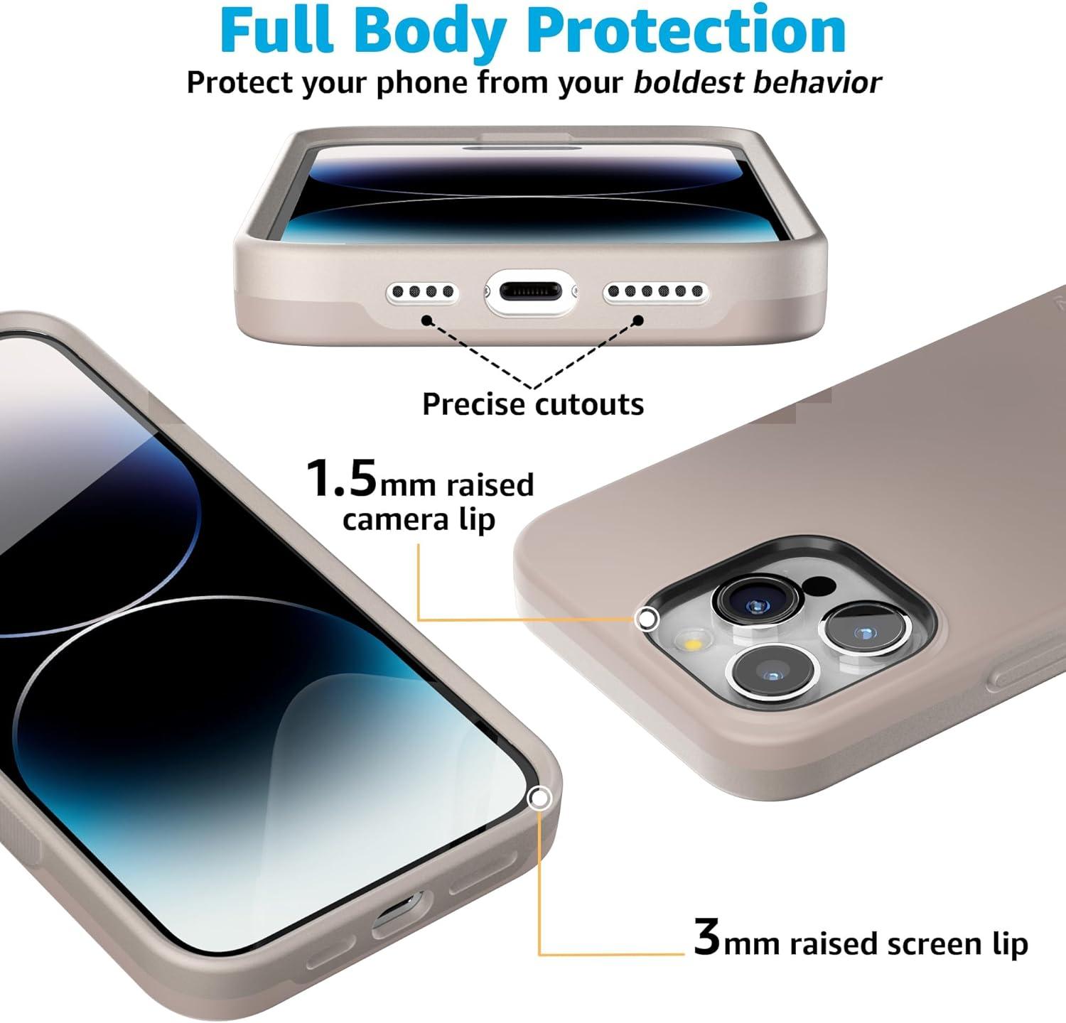 imageCasely iPhone 15 Pro Case  Keep It Classic  Crayola Crayon Box  Bold Protective Design  Compatible with MagSafeTaupe on Nude