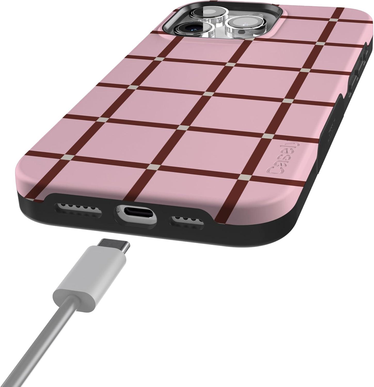 imageCasely iPhone 15 Pro Case  Keep It Classic  Crayola Crayon Box  Bold Protective Design  Compatible with MagSafeUptown Gridlock  Pink Checkerboard