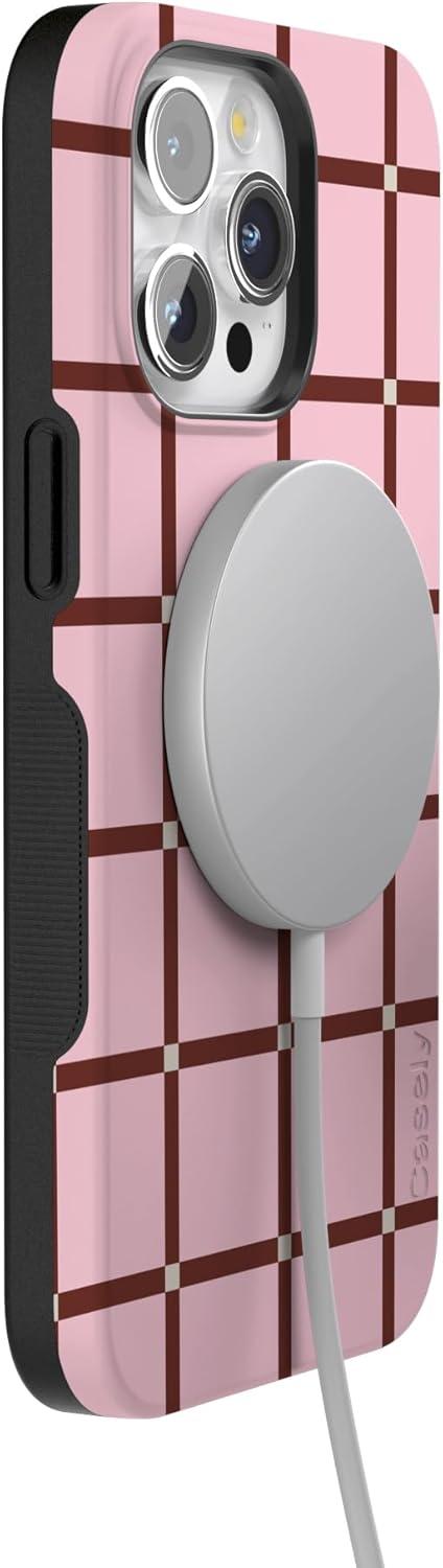 imageCasely iPhone 15 Pro Case  Keep It Classic  Crayola Crayon Box  Bold Protective Design  Compatible with MagSafeUptown Gridlock  Pink Checkerboard
