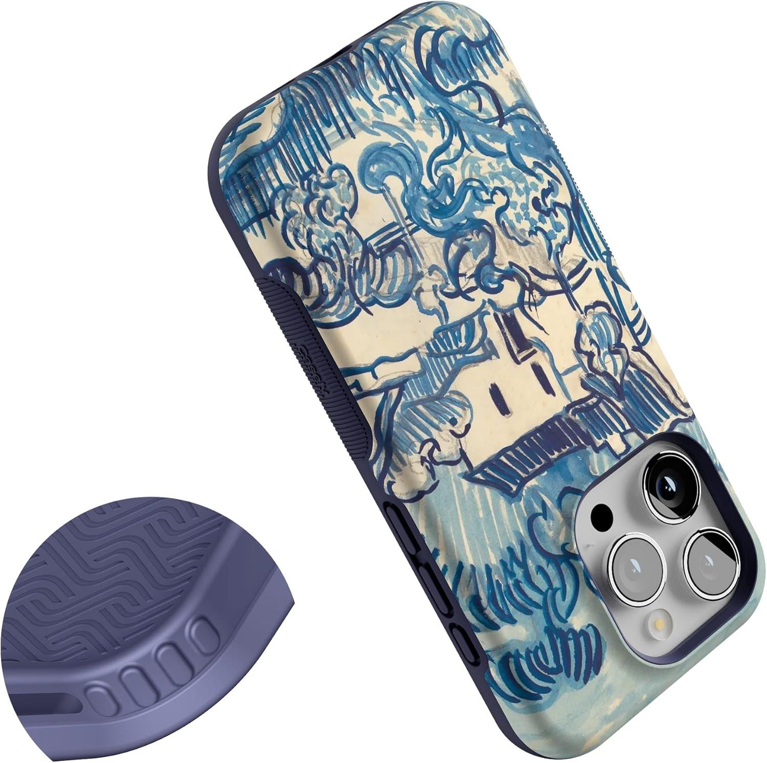 imageCasely iPhone 15 Pro Case  Keep It Classic  Crayola Crayon Box  Bold Protective Design  Compatible with MagSafeVan Gogh  Landscape With Houses Phone