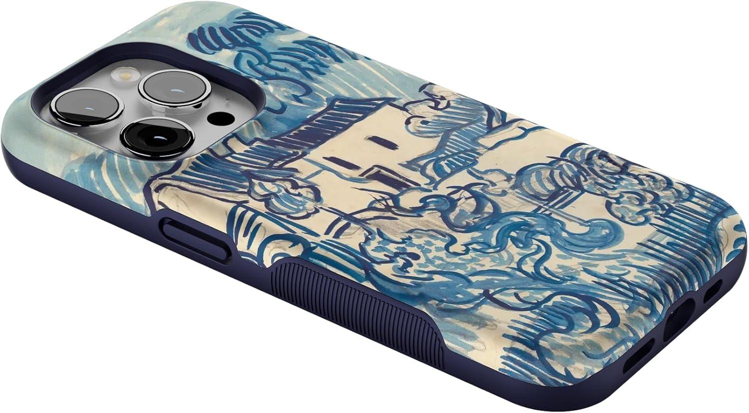 imageCasely iPhone 15 Pro Case  Keep It Classic  Crayola Crayon Box  Bold Protective Design  Compatible with MagSafeVan Gogh  Landscape With Houses Phone