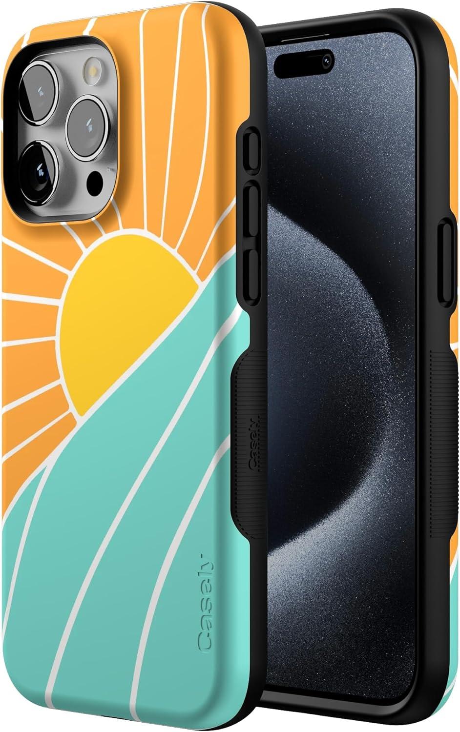 imageCasely iPhone 15 Pro Case  Keep It Classic  Crayola Crayon Box  Bold Protective Design  Compatible with MagSafeWaves  Rays  Sunshine