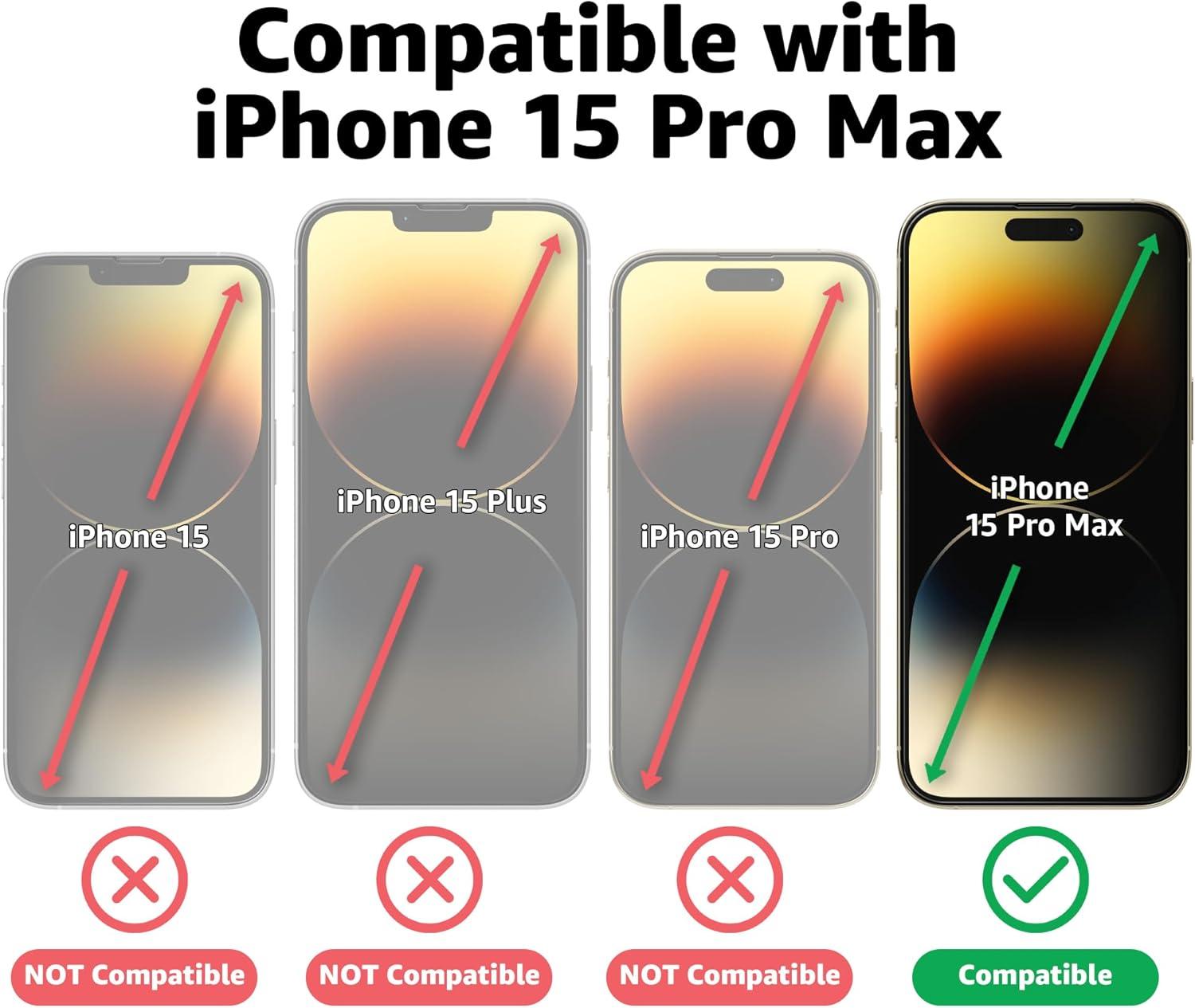 imageCasely iPhone 15 Pro Privacy Glass  AntiSpy Tempered Glass Screen ProtectoriPhone 15 Pro Max