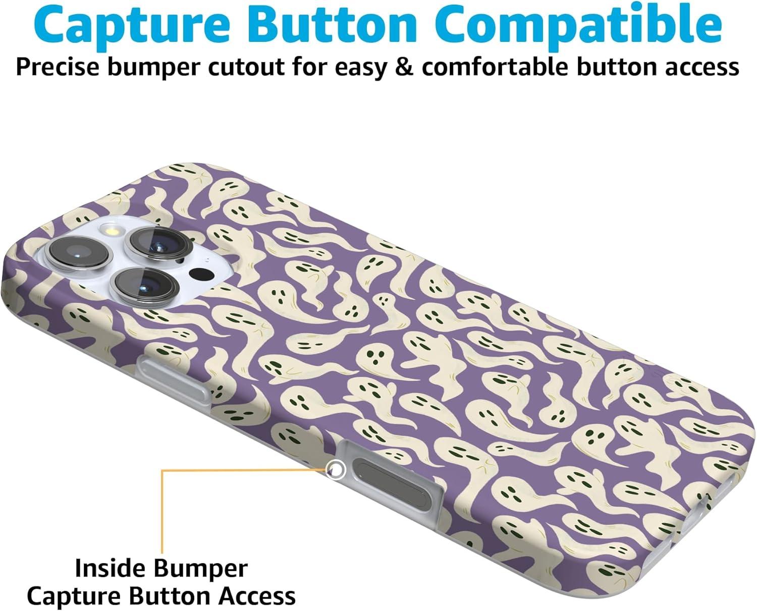 imageCasely iPhone 16 Pro Case  Glitter Mystic Moss  Green Enchanted Shimmer  Compatible with MagSafe  Classic UltraSlim Case DesignAll Bood Up  Purple Ghost