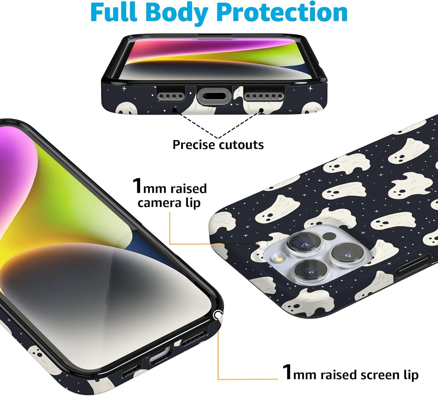 imageCasely iPhone 16 Pro Case  Glitter Mystic Moss  Green Enchanted Shimmer  Compatible with MagSafe  Classic UltraSlim Case DesignAll Boos No Bite  Friendly Ghost