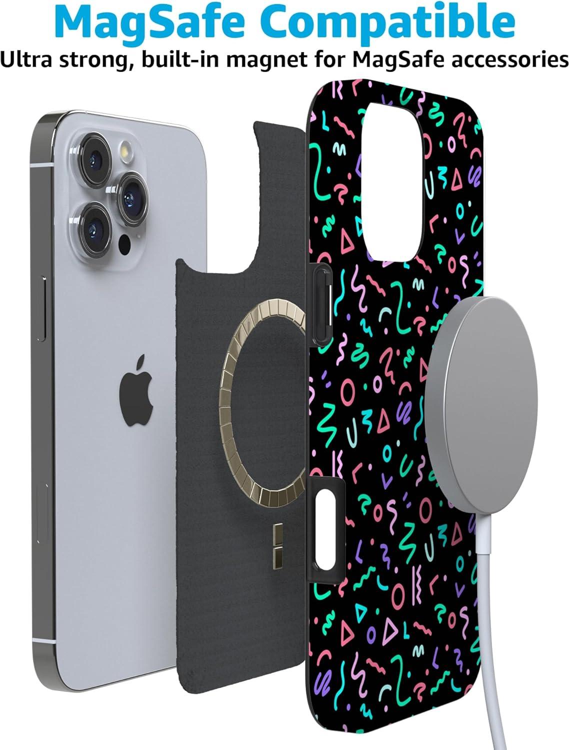 imageCasely iPhone 16 Pro Case  Glitter Mystic Moss  Green Enchanted Shimmer  Compatible with MagSafe  Classic UltraSlim Case DesignAlways Vibing  Retro