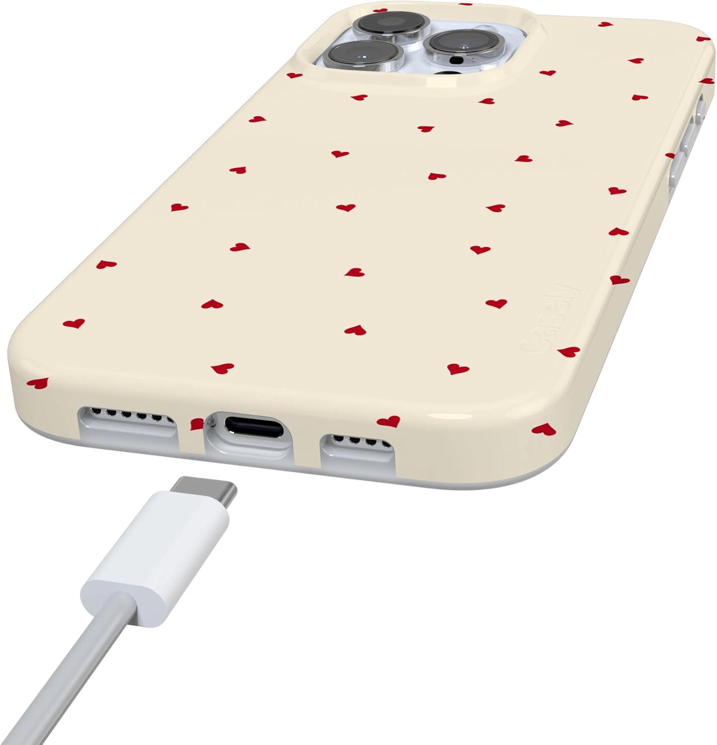 imageCasely iPhone 16 Pro Case  Glitter Mystic Moss  Green Enchanted Shimmer  Compatible with MagSafe  Classic UltraSlim Case DesignBe Mine  Tiny Hearts