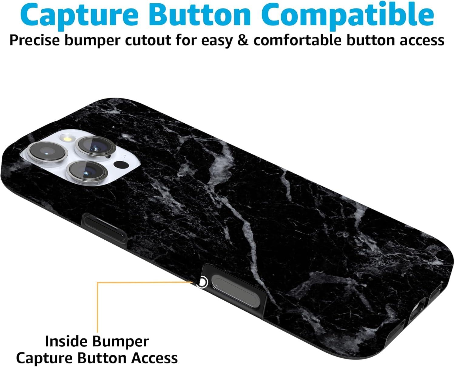 imageCasely iPhone 16 Pro Case  Glitter Mystic Moss  Green Enchanted Shimmer  Compatible with MagSafe  Classic UltraSlim Case DesignBlack Pearl Marble