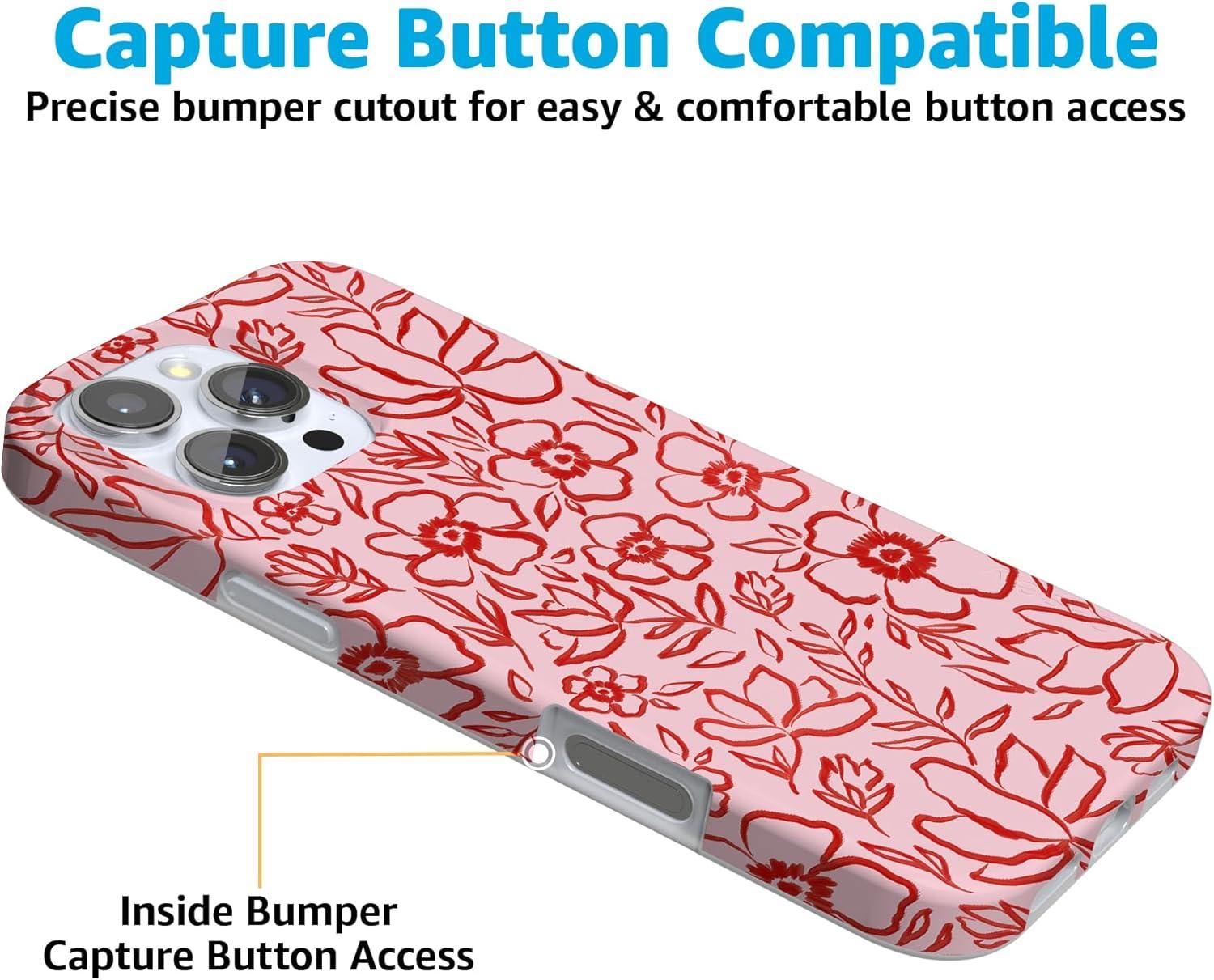 imageCasely iPhone 16 Pro Case  Glitter Mystic Moss  Green Enchanted Shimmer  Compatible with MagSafe  Classic UltraSlim Case DesignBlush Garden  Floral Doodle