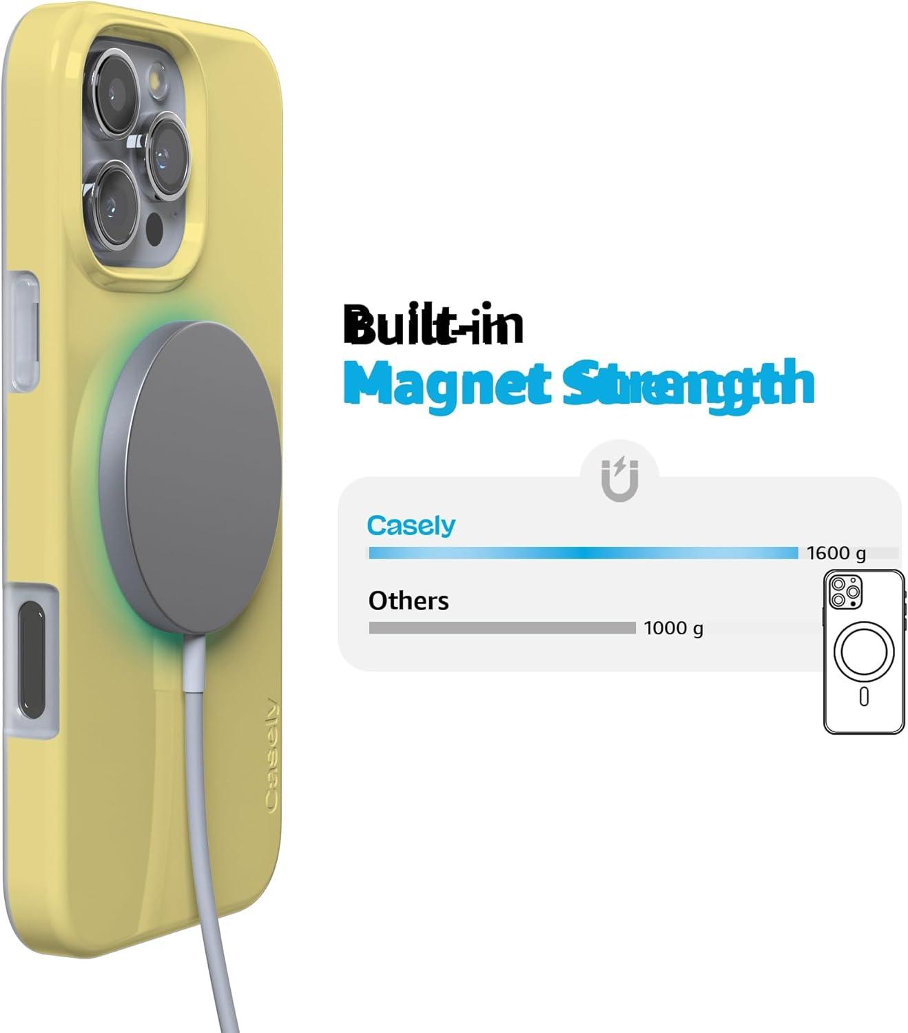 imageCasely iPhone 16 Pro Case  Glitter Mystic Moss  Green Enchanted Shimmer  Compatible with MagSafe  Classic UltraSlim Case DesignButter Me Up  Butter Yellow