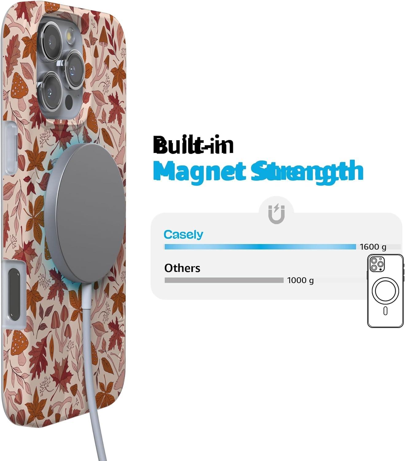 imageCasely iPhone 16 Pro Case  Glitter Mystic Moss  Green Enchanted Shimmer  Compatible with MagSafe  Classic UltraSlim Case DesignCant Help Falling  Autumn Leaves