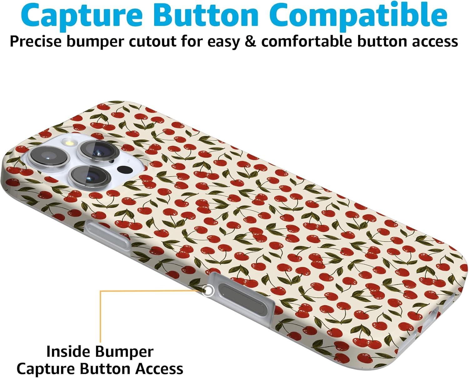 imageCasely iPhone 16 Pro Case  Glitter Mystic Moss  Green Enchanted Shimmer  Compatible with MagSafe  Classic UltraSlim Case DesignCherry on Top  Red Cherries