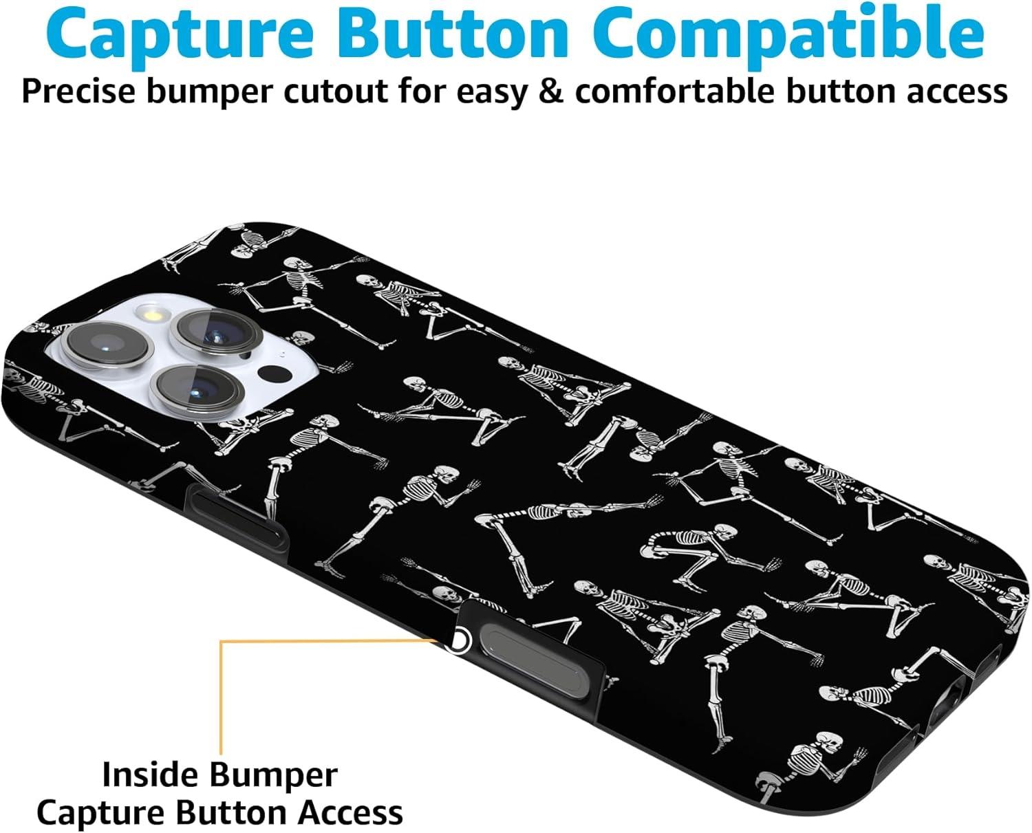 imageCasely iPhone 16 Pro Case  Glitter Mystic Moss  Green Enchanted Shimmer  Compatible with MagSafe  Classic UltraSlim Case DesignCorpse Pose  Skeleton Yoga