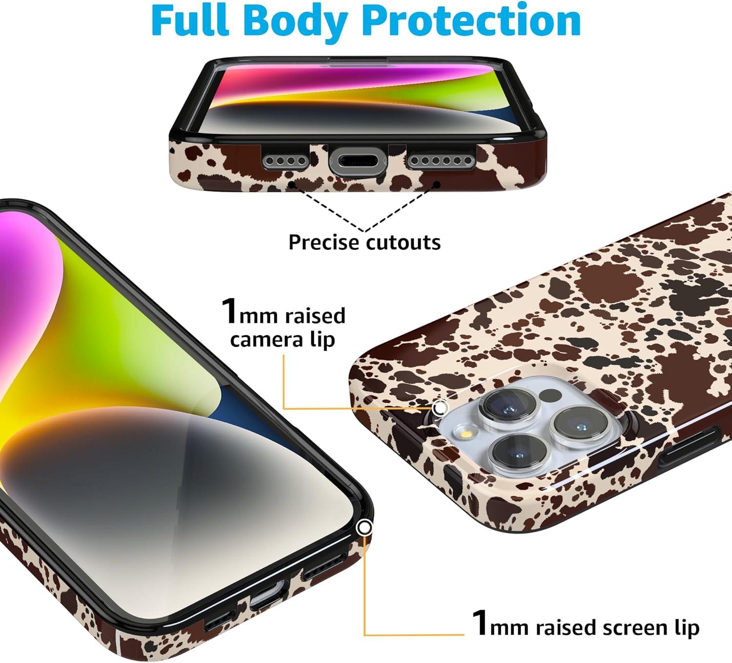 imageCasely iPhone 16 Pro Case  Glitter Mystic Moss  Green Enchanted Shimmer  Compatible with MagSafe  Classic UltraSlim Case DesignCowgirl Envy  Cow Print