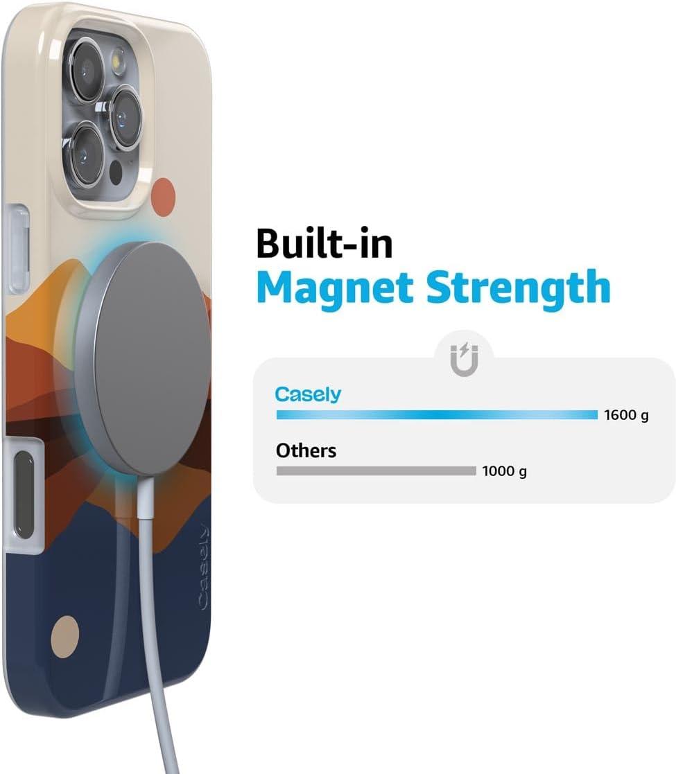 imageCasely iPhone 16 Pro Case  Glitter Mystic Moss  Green Enchanted Shimmer  Compatible with MagSafe  Classic UltraSlim Case DesignDay Night Colorblock Mountains  Opposites Attract