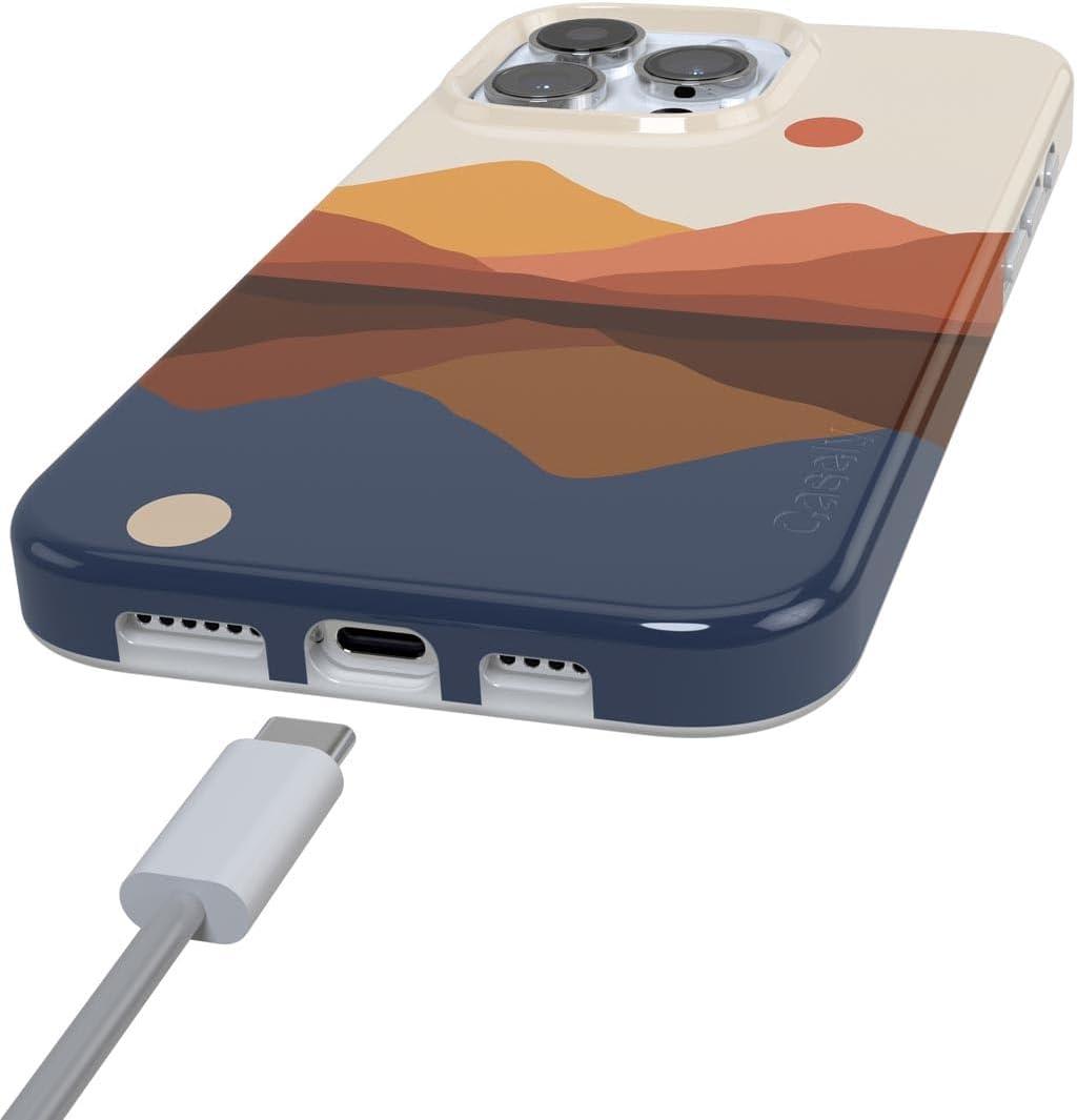 imageCasely iPhone 16 Pro Case  Glitter Mystic Moss  Green Enchanted Shimmer  Compatible with MagSafe  Classic UltraSlim Case DesignDay Night Colorblock Mountains  Opposites Attract