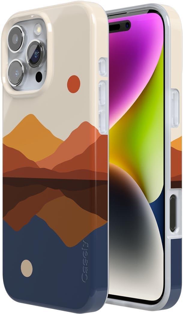 imageCasely iPhone 16 Pro Case  Glitter Mystic Moss  Green Enchanted Shimmer  Compatible with MagSafe  Classic UltraSlim Case DesignDay Night Colorblock Mountains  Opposites Attract