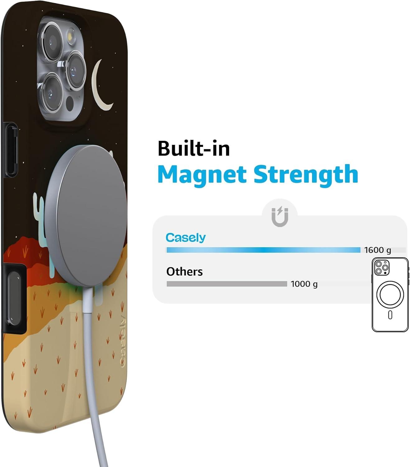 imageCasely iPhone 16 Pro Case  Glitter Mystic Moss  Green Enchanted Shimmer  Compatible with MagSafe  Classic UltraSlim Case DesignDesert Nights  Cactus Colorblock