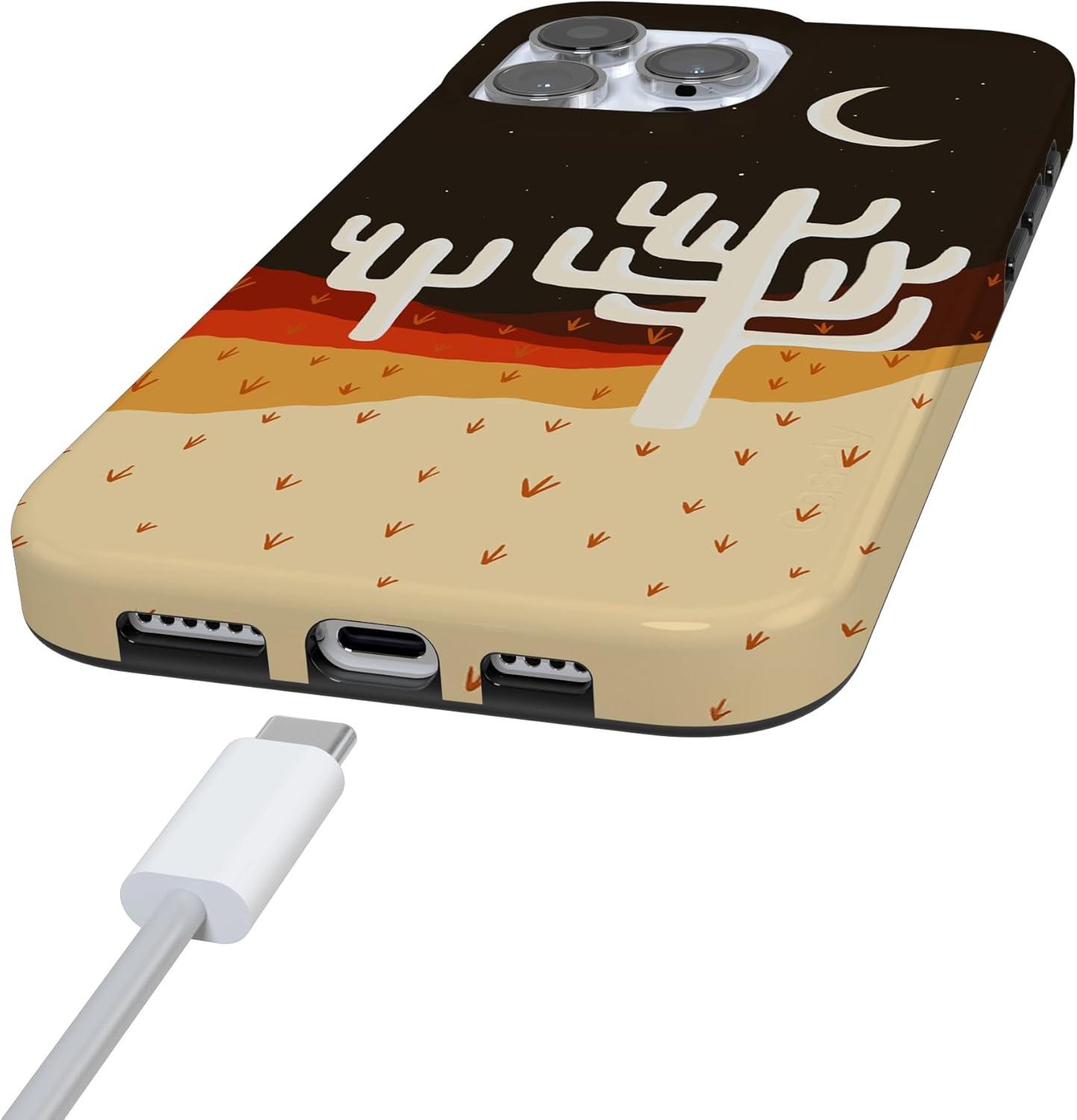 imageCasely iPhone 16 Pro Case  Glitter Mystic Moss  Green Enchanted Shimmer  Compatible with MagSafe  Classic UltraSlim Case DesignDesert Nights  Cactus Colorblock