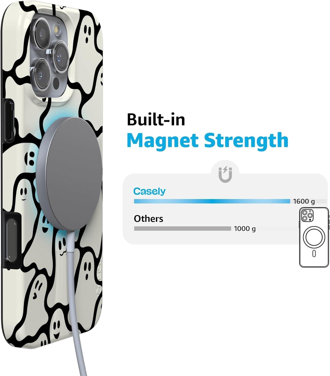 imageCasely iPhone 16 Pro Case  Glitter Mystic Moss  Green Enchanted Shimmer  Compatible with MagSafe  Classic UltraSlim Case DesignDont Ghost Me  Halloween