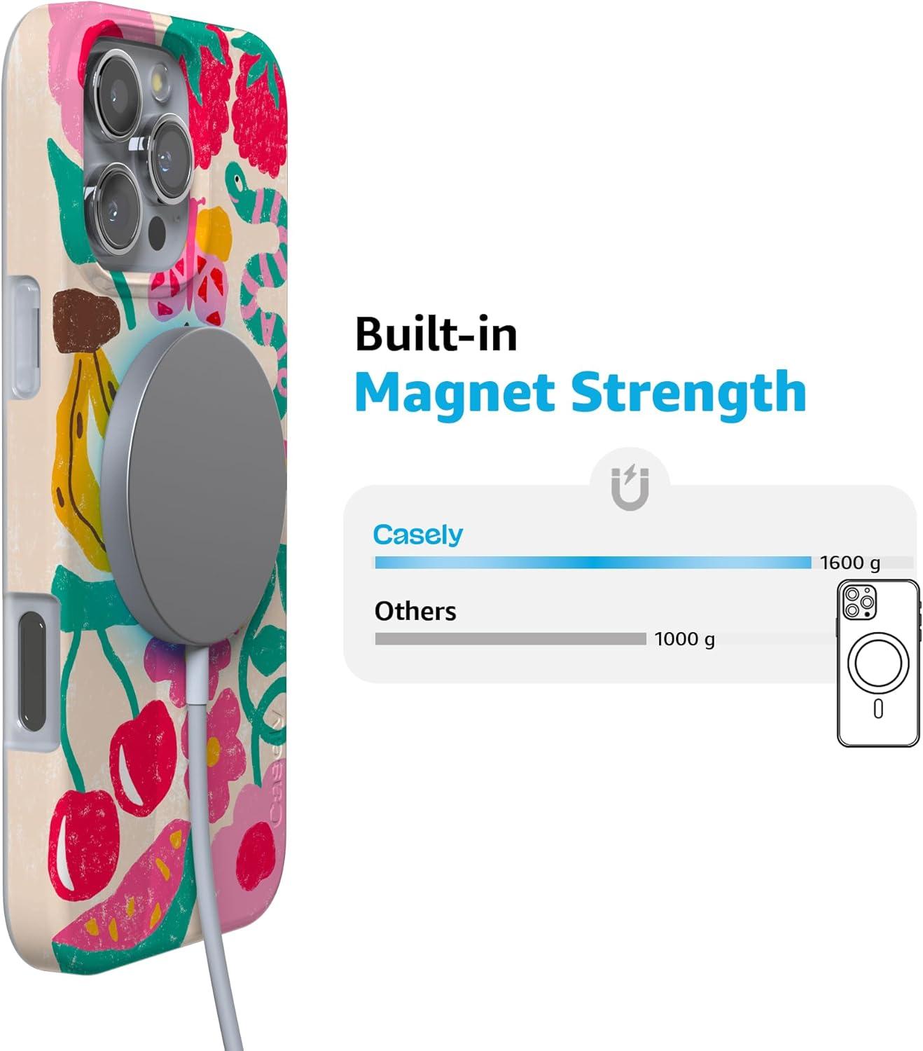 imageCasely iPhone 16 Pro Case  Glitter Mystic Moss  Green Enchanted Shimmer  Compatible with MagSafe  Classic UltraSlim Case DesignDoodle Bug  Crayola Crayon