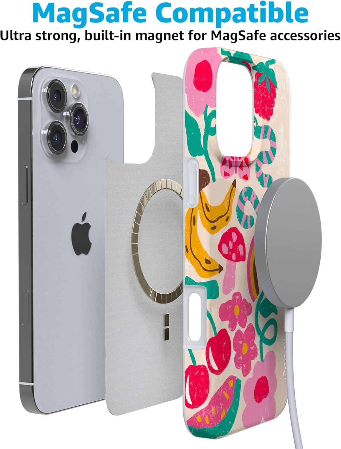 imageCasely iPhone 16 Pro Case  Glitter Mystic Moss  Green Enchanted Shimmer  Compatible with MagSafe  Classic UltraSlim Case DesignDoodle Bug  Crayola Crayon