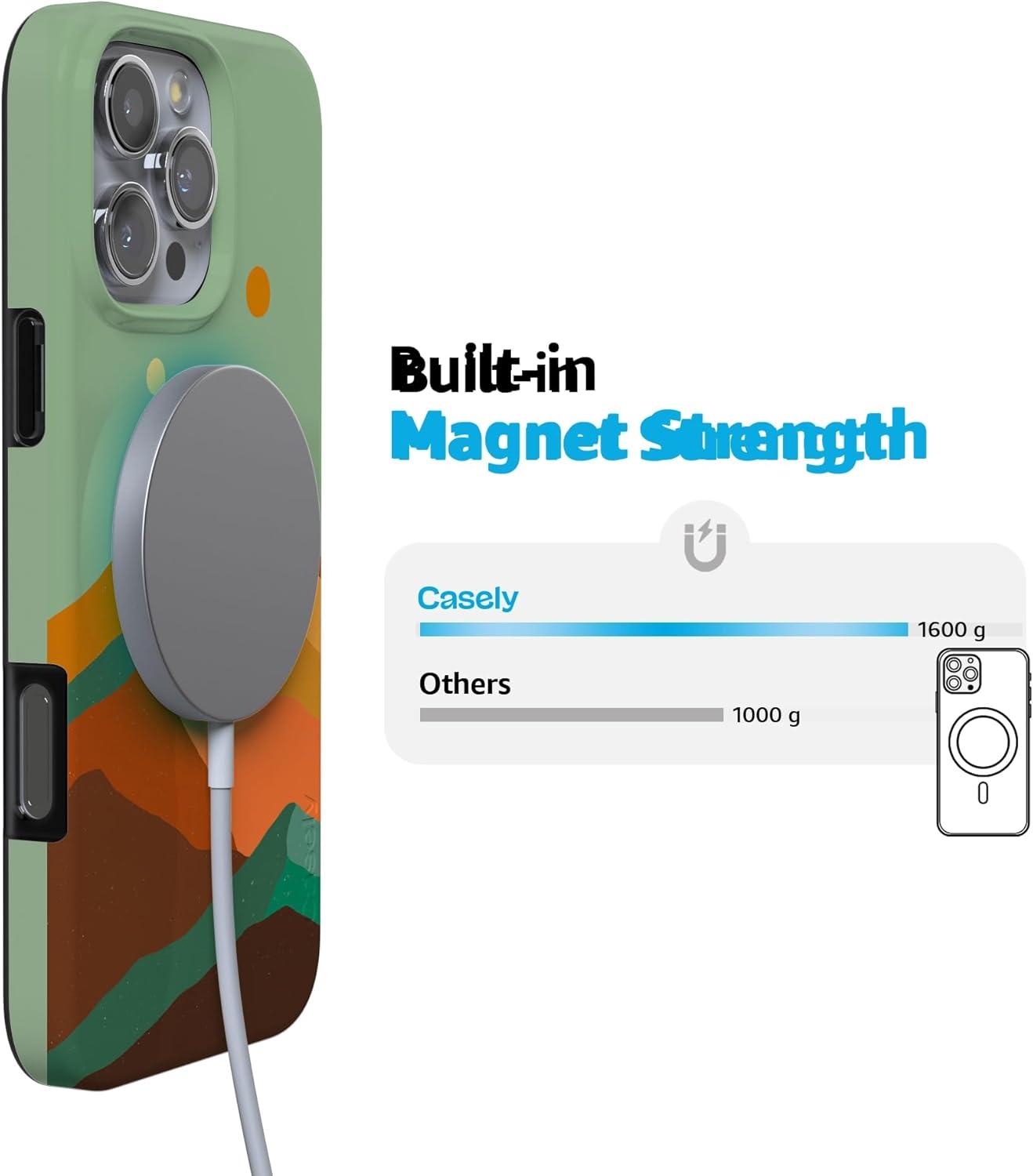 imageCasely iPhone 16 Pro Case  Glitter Mystic Moss  Green Enchanted Shimmer  Compatible with MagSafe  Classic UltraSlim Case DesignEndless Peaks  Colorblock Mountain