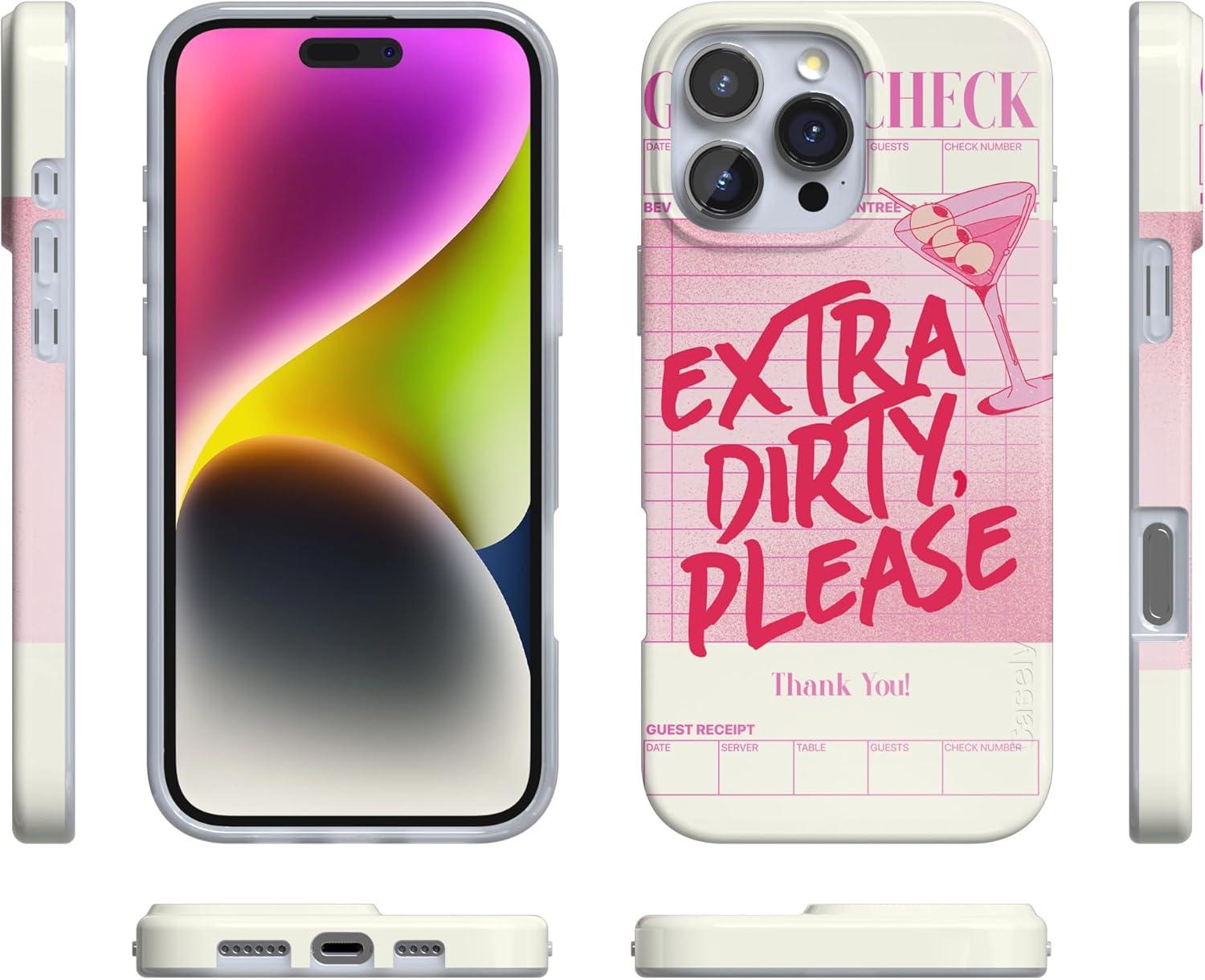 imageCasely iPhone 16 Pro Case  Glitter Mystic Moss  Green Enchanted Shimmer  Compatible with MagSafe  Classic UltraSlim Case DesignExtra Dirty Please  Fun on Weekdays