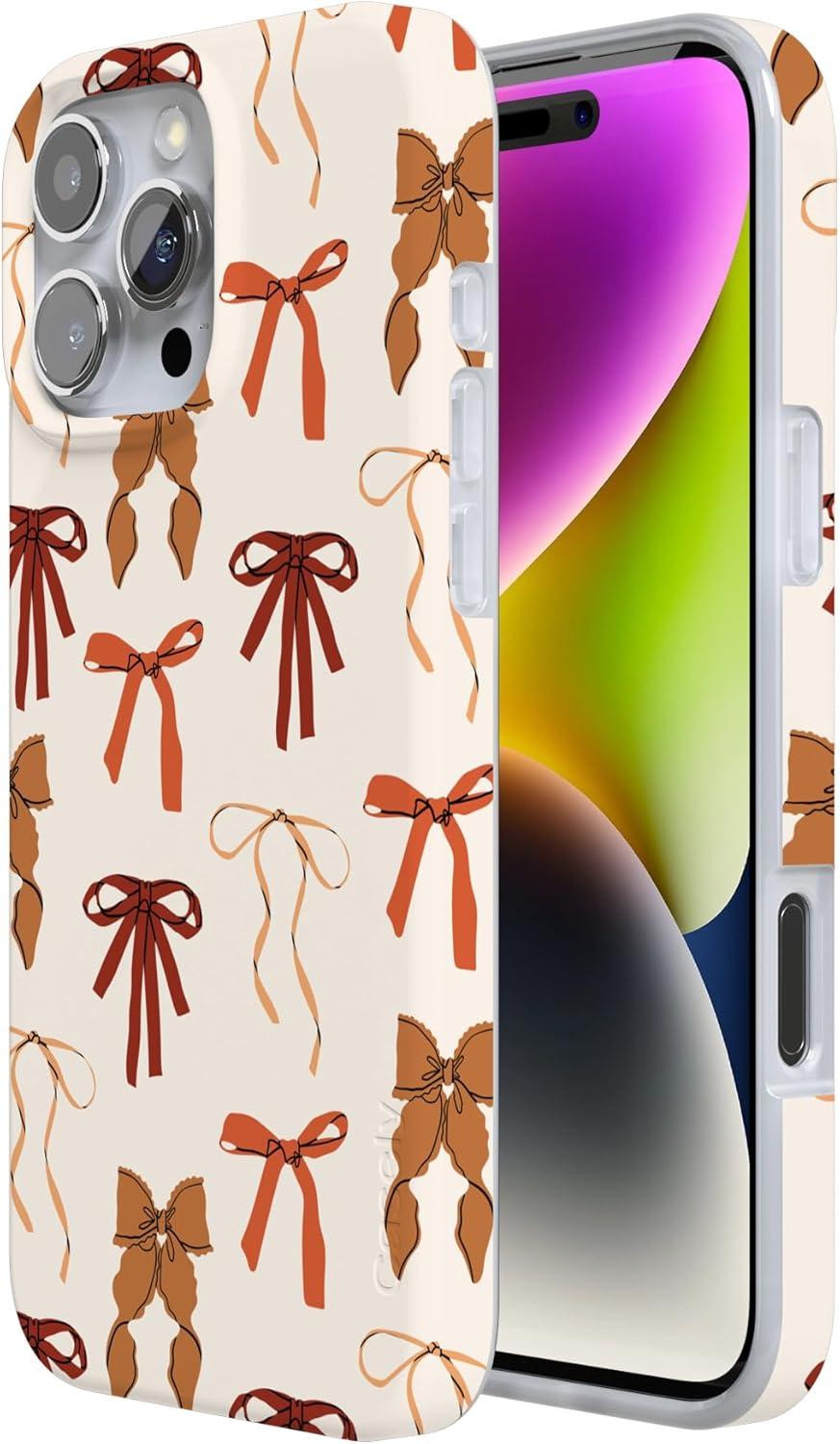 imageCasely iPhone 16 Pro Case  Glitter Mystic Moss  Green Enchanted Shimmer  Compatible with MagSafe  Classic UltraSlim Case DesignFall Girlie  Pumpkin Spice Bows