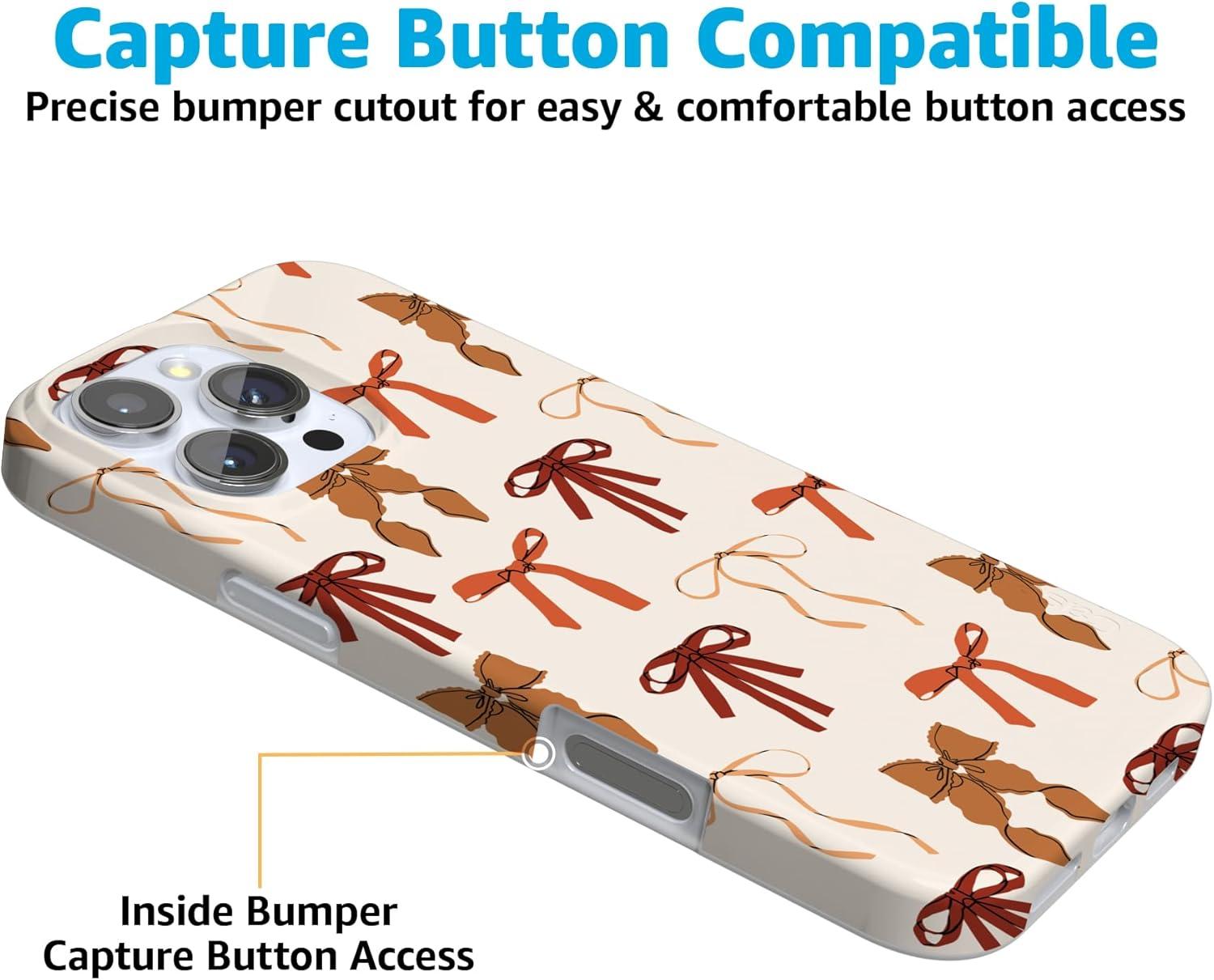 imageCasely iPhone 16 Pro Case  Glitter Mystic Moss  Green Enchanted Shimmer  Compatible with MagSafe  Classic UltraSlim Case DesignFall Girlie  Pumpkin Spice Bows