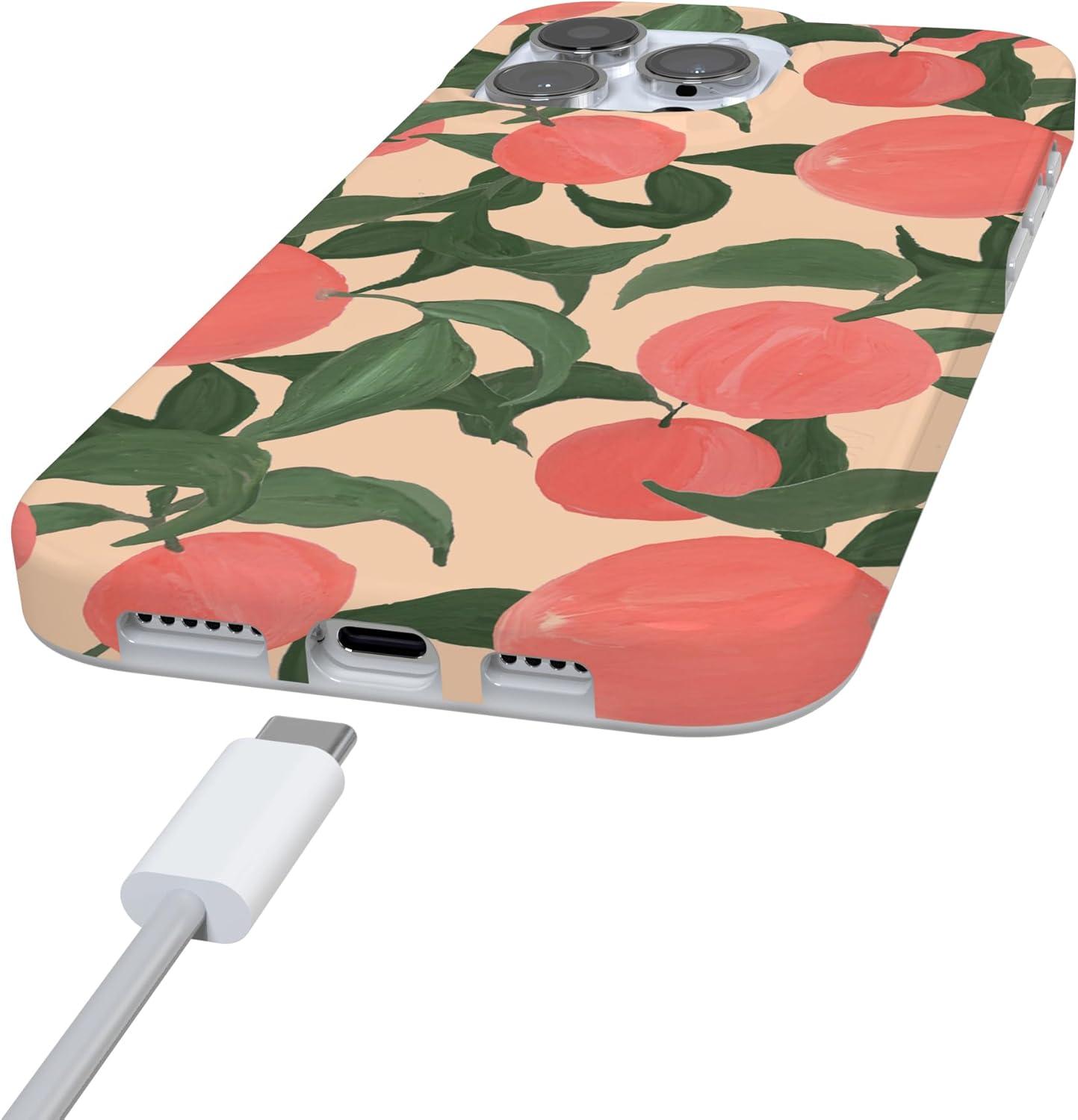 imageCasely iPhone 16 Pro Case  Glitter Mystic Moss  Green Enchanted Shimmer  Compatible with MagSafe  Classic UltraSlim Case DesignFeeling Peachy  Blush Vines