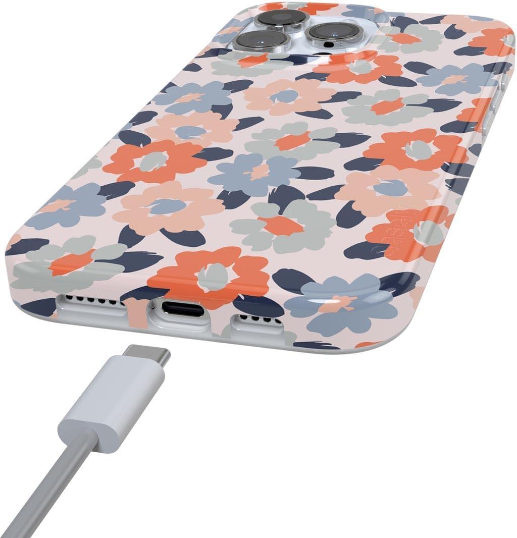 imageCasely iPhone 16 Pro Case  Glitter Mystic Moss  Green Enchanted Shimmer  Compatible with MagSafe  Classic UltraSlim Case DesignField of Flowers  Pastel Floral