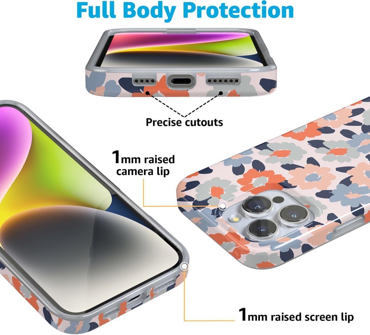 imageCasely iPhone 16 Pro Case  Glitter Mystic Moss  Green Enchanted Shimmer  Compatible with MagSafe  Classic UltraSlim Case DesignField of Flowers  Pastel Floral