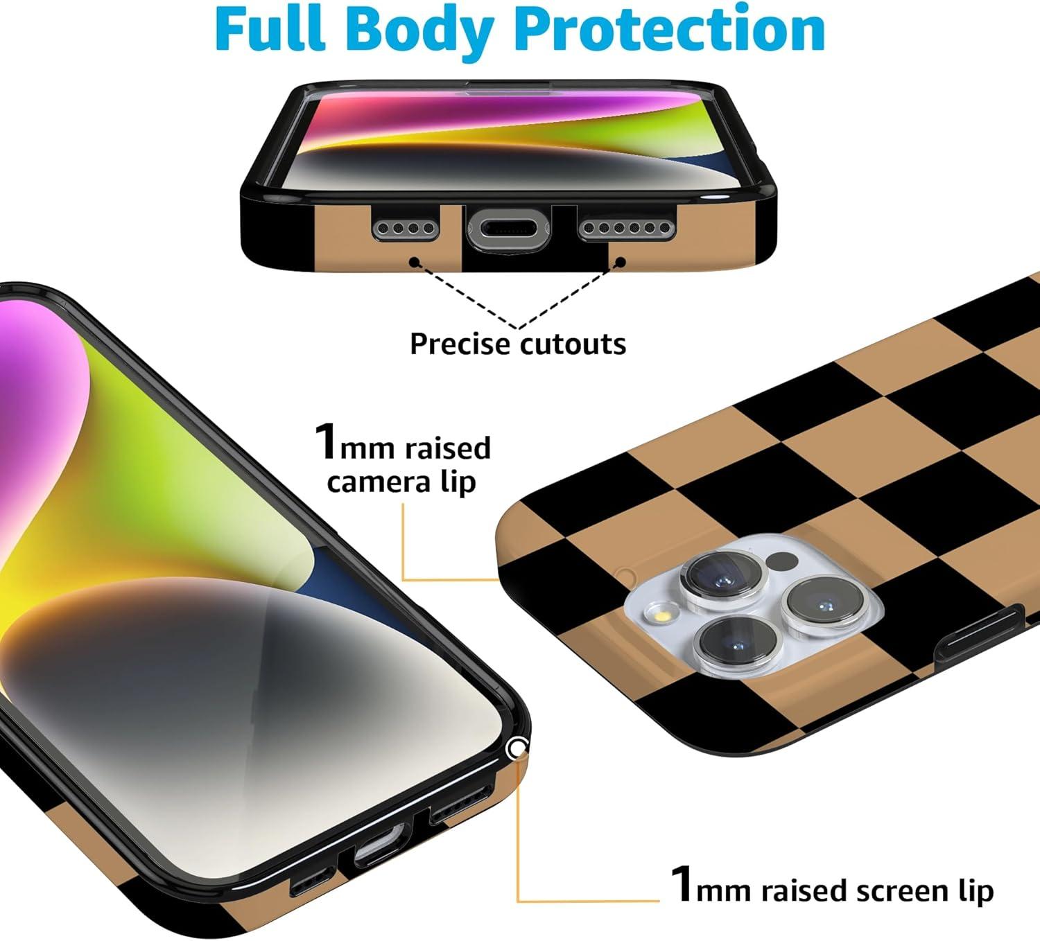 imageCasely iPhone 16 Pro Case  Glitter Mystic Moss  Green Enchanted Shimmer  Compatible with MagSafe  Classic UltraSlim Case DesignFit Check  Black  Brown Checkerboard