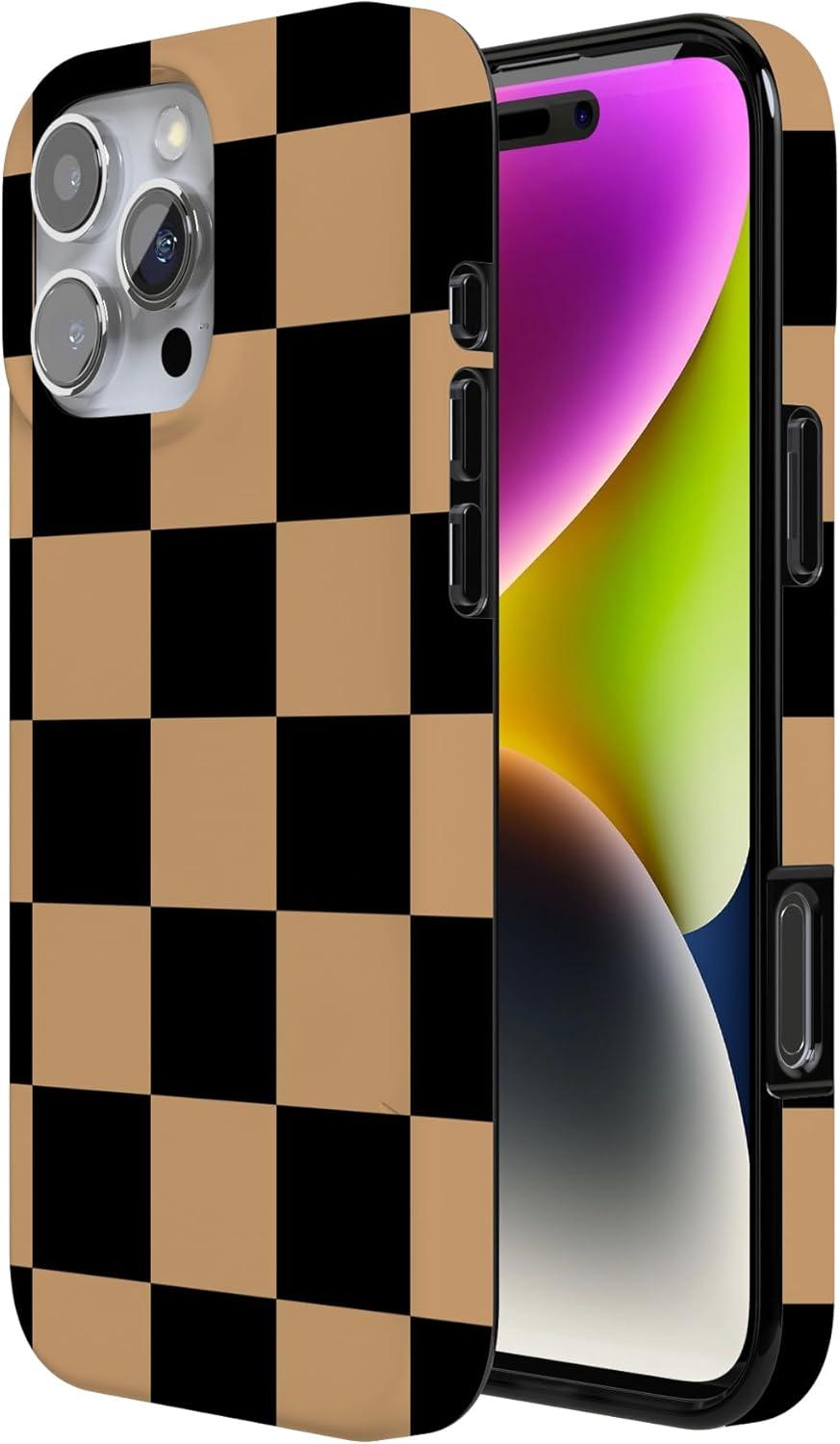 imageCasely iPhone 16 Pro Case  Glitter Mystic Moss  Green Enchanted Shimmer  Compatible with MagSafe  Classic UltraSlim Case DesignFit Check  Black  Brown Checkerboard