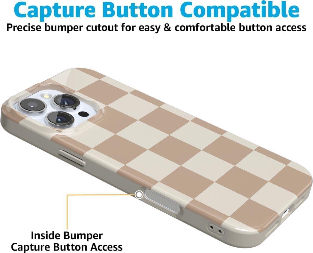 imageCasely iPhone 16 Pro Case  Glitter Mystic Moss  Green Enchanted Shimmer  Compatible with MagSafe  Classic UltraSlim Case DesignFit Check  Neutral Checkerboard Checkered