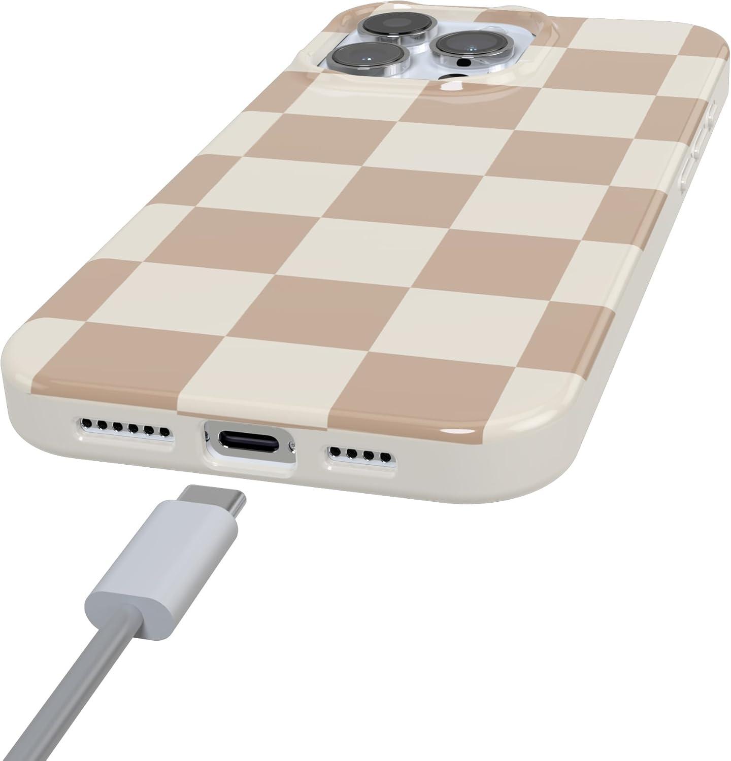 imageCasely iPhone 16 Pro Case  Glitter Mystic Moss  Green Enchanted Shimmer  Compatible with MagSafe  Classic UltraSlim Case DesignFit Check  Neutral Checkerboard Checkered