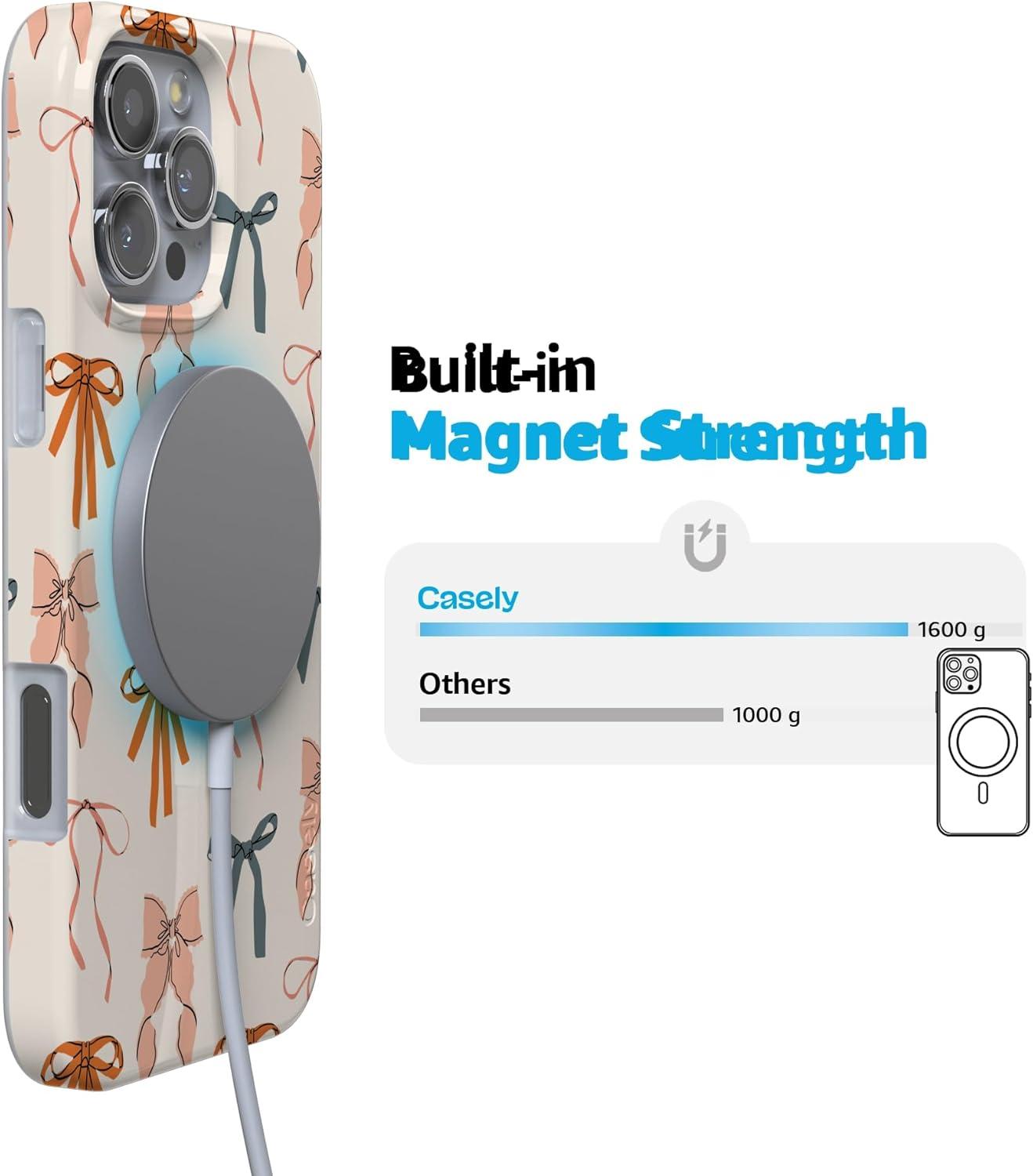 imageCasely iPhone 16 Pro Case  Glitter Mystic Moss  Green Enchanted Shimmer  Compatible with MagSafe  Classic UltraSlim Case DesignGourdy Girlie  Harvest Bows