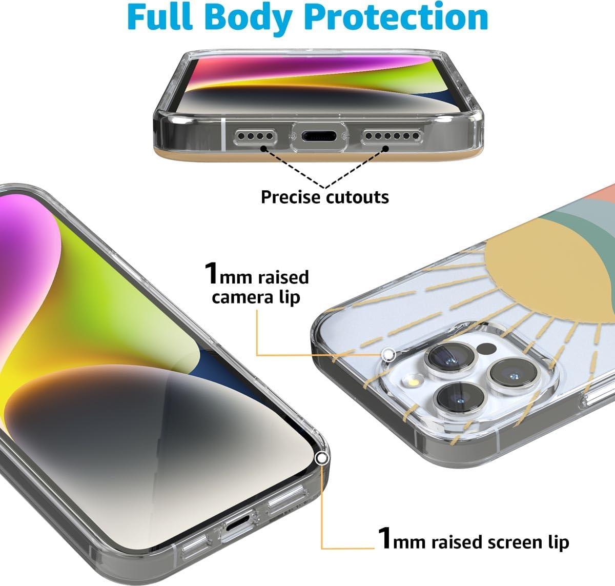 imageCasely iPhone 16 Pro Case  Glitter Mystic Moss  Green Enchanted Shimmer  Compatible with MagSafe  Classic UltraSlim Case DesignHere Comes the Sun  Colorblock Sunset