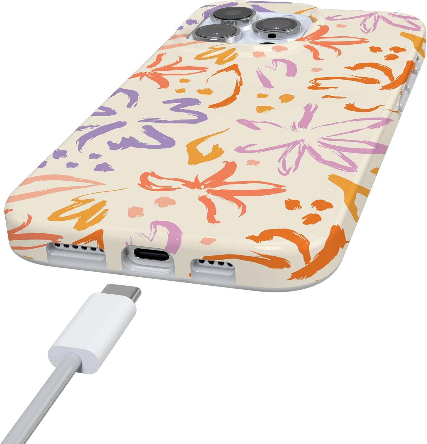 imageCasely iPhone 16 Pro Case  Glitter Mystic Moss  Green Enchanted Shimmer  Compatible with MagSafe  Classic UltraSlim Case DesignHibiscus Blooms  Hawaiian Floral