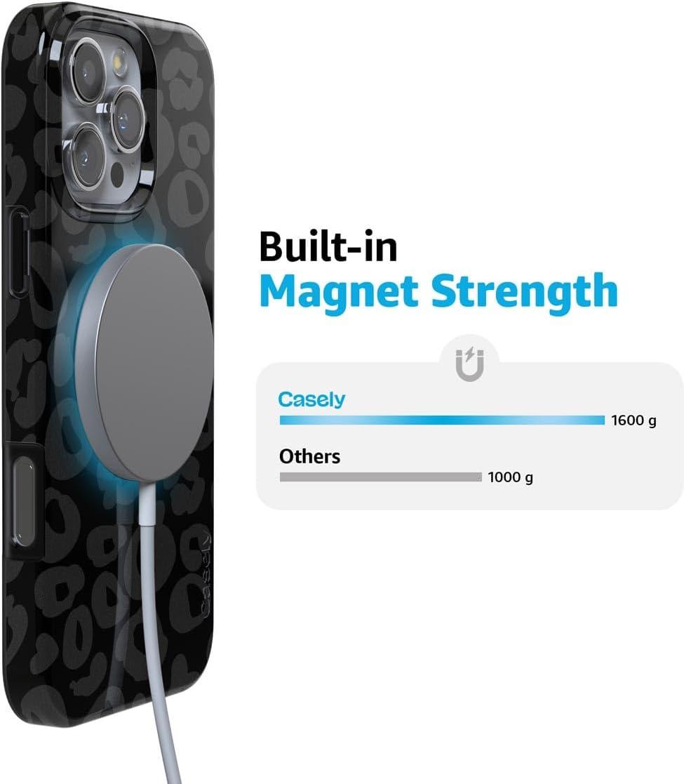 imageCasely iPhone 16 Pro Case  Glitter Mystic Moss  Green Enchanted Shimmer  Compatible with MagSafe  Classic UltraSlim Case DesignInto the Wild  Black Leopard