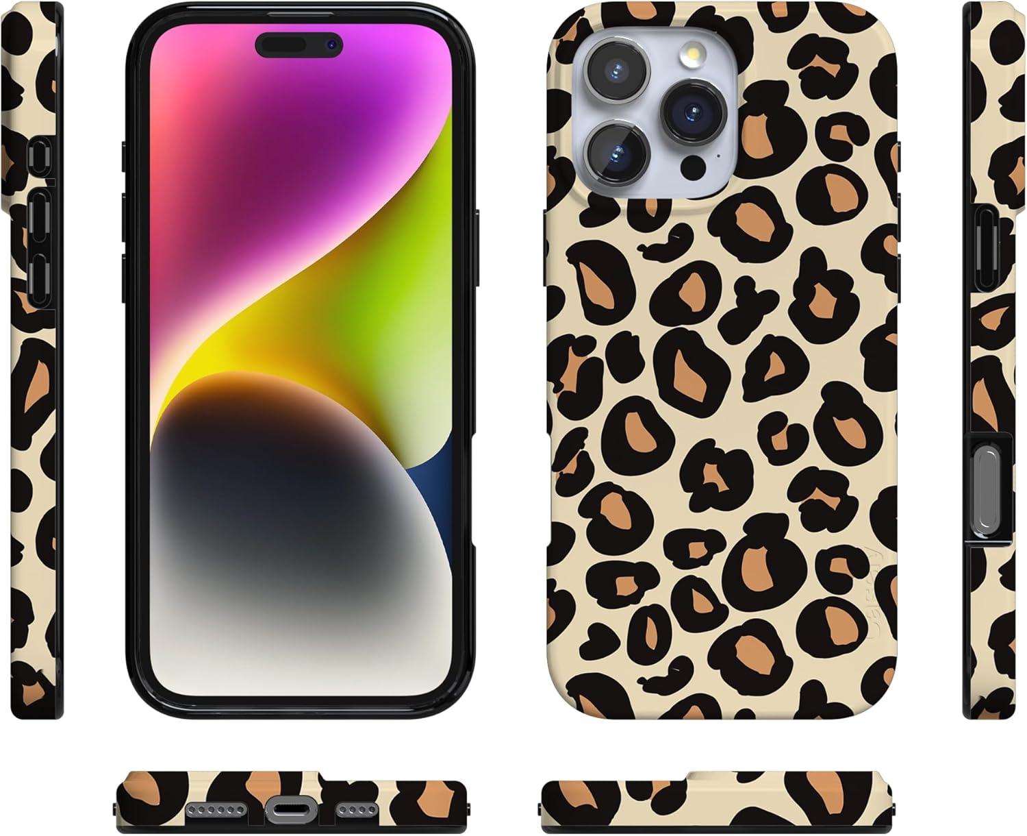 imageCasely iPhone 16 Pro Case  Glitter Mystic Moss  Green Enchanted Shimmer  Compatible with MagSafe  Classic UltraSlim Case DesignInto the Wild  Leopard Print