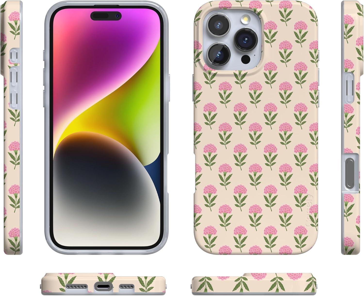 imageCasely iPhone 16 Pro Case  Glitter Mystic Moss  Green Enchanted Shimmer  Compatible with MagSafe  Classic UltraSlim Case DesignJennas Flowers  Fun on Weekdays