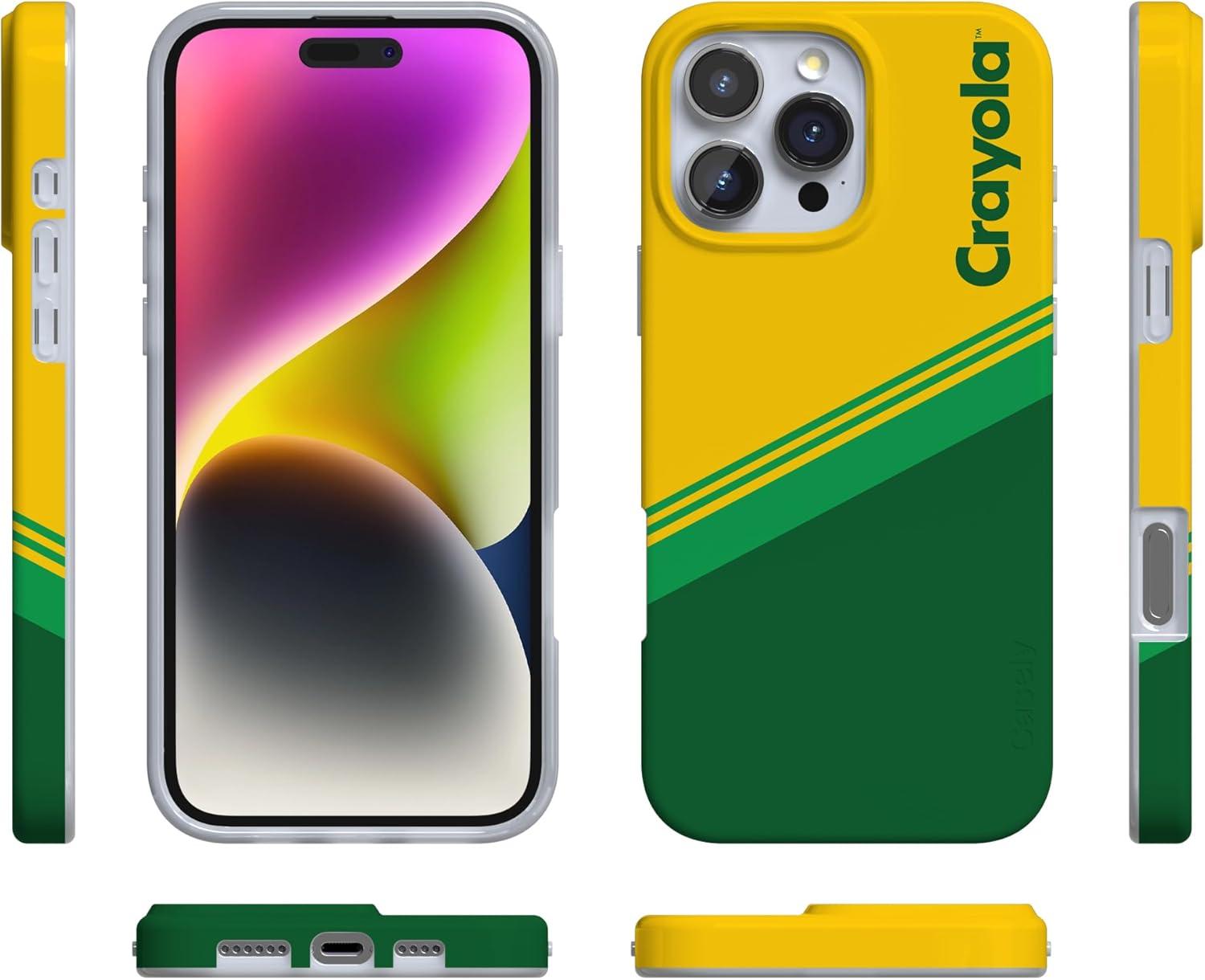 imageCasely iPhone 16 Pro Case  Glitter Mystic Moss  Green Enchanted Shimmer  Compatible with MagSafe  Classic UltraSlim Case DesignKeep It Classic  Crayola Crayon Box